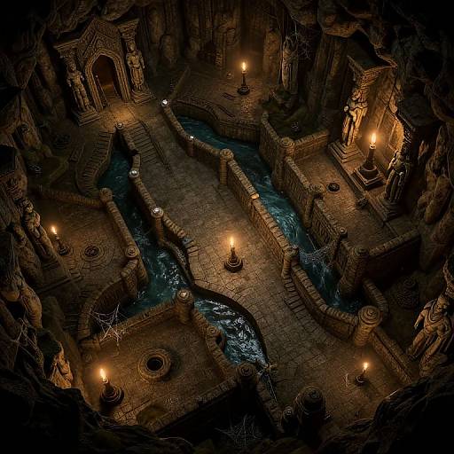 Intricate DND Subterranean Dungeon Map
