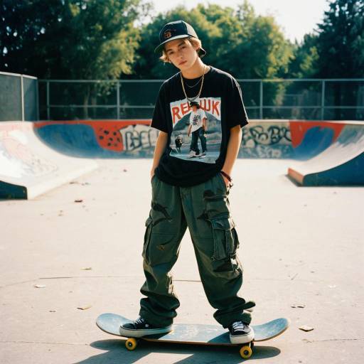 Rebellious Teen Skater at Skate Park