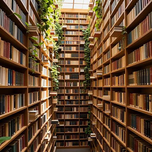 Golden Sunlit Labyrinthine Library