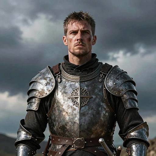 Medieval Warrior with Dramatic Armor