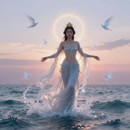 Celestial Goddess Rising at Dawn