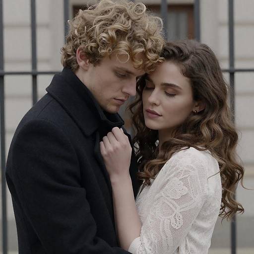 Intimate Embrace Between Two Lovers