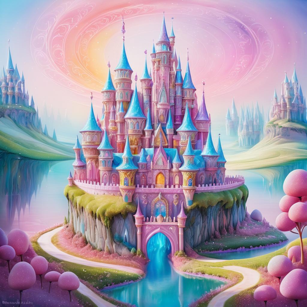 Whimsical Candy Castle Fantasy Artwork