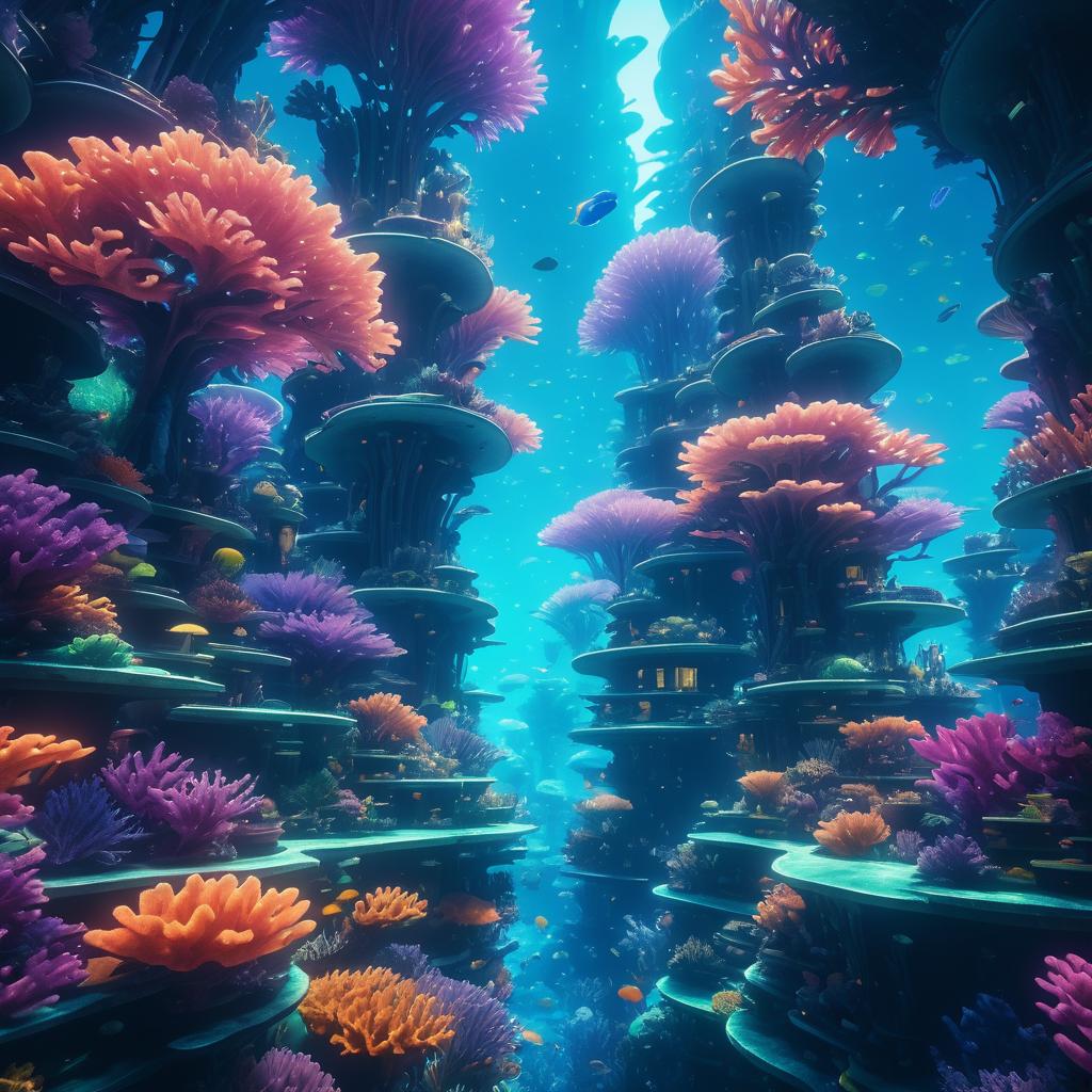 Vibrant Underwater City in Photorealism