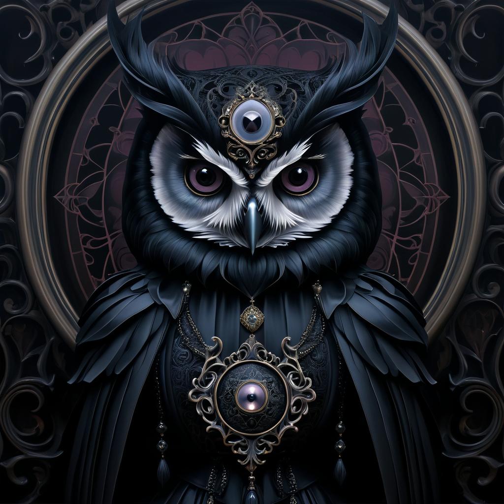 Gothic Hyper-Realistic Owl Art