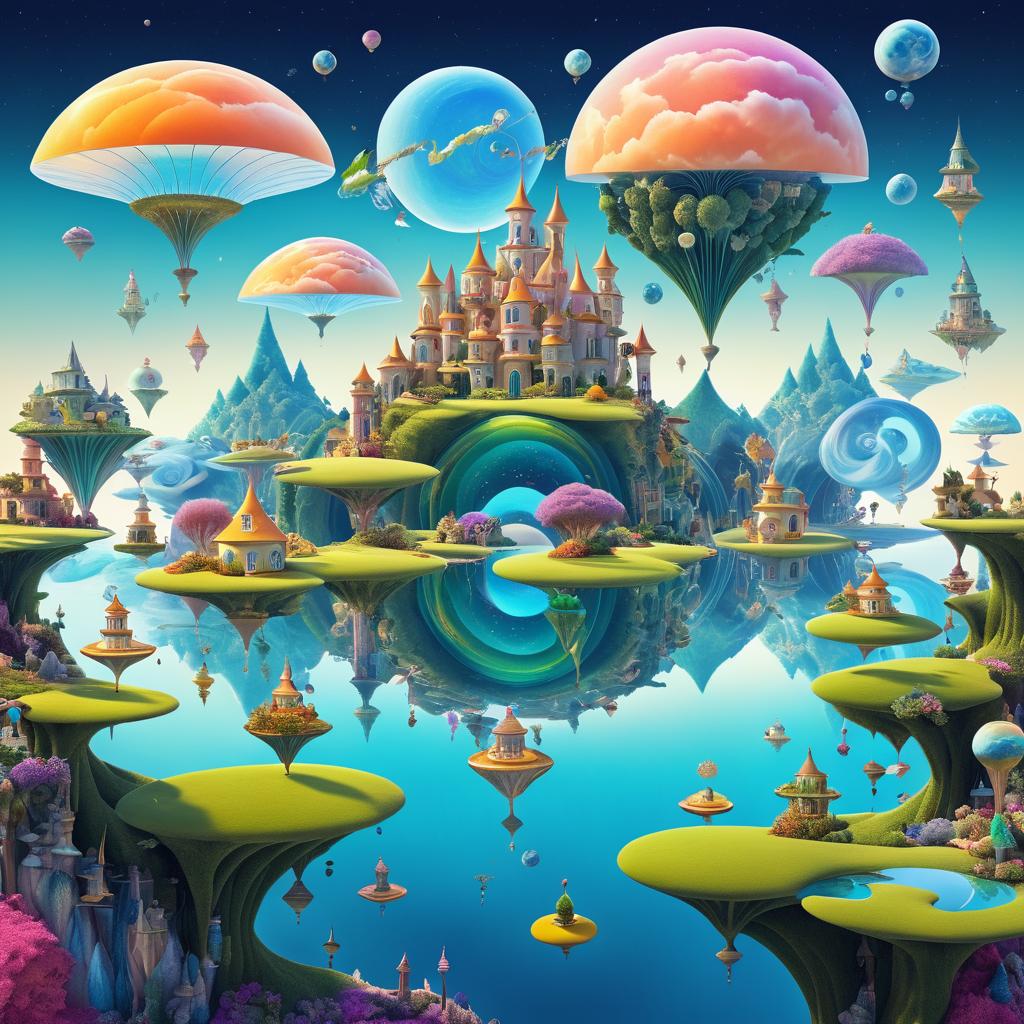 Dreamy Imagination: Floating Islands & Creatures