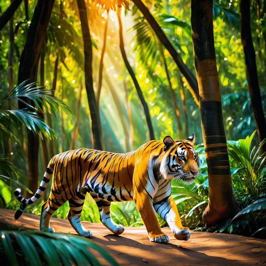 Majestic Tiger in Lush Indian Jungle