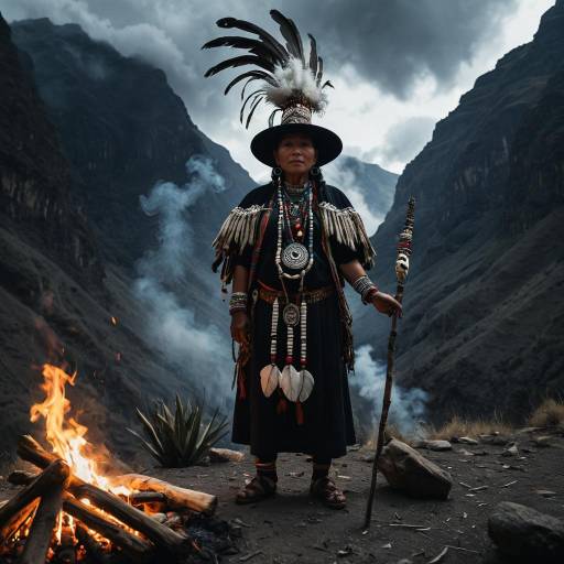 Peruvian Witch Doctor in Enigmatic Canyon