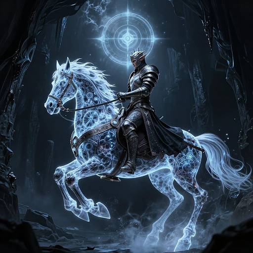 Drow Paladin on Spectral Steed