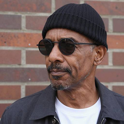 Middle-aged man with sunglasses and black beanie