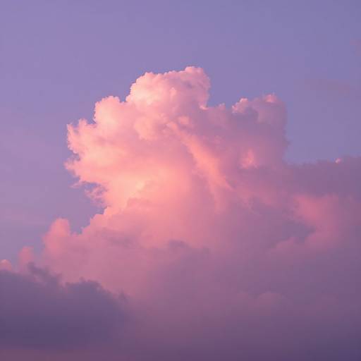 Lavender Sky with Pink Cumulus Clouds