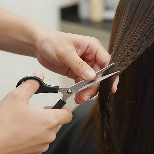 Close-Up Hair Cutting Action