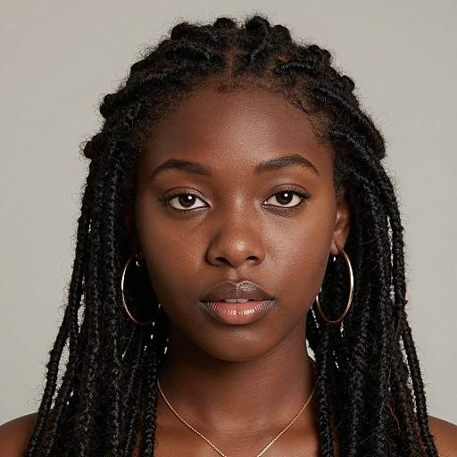 Realistic Dark-Skinned Female with Locs
