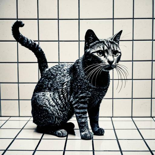 Ceramic Tile Cat Sculpture Ceramic Tile Cat Sculpture