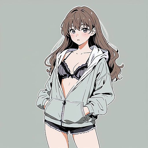 Shy College Girl in Cozy Lingerie