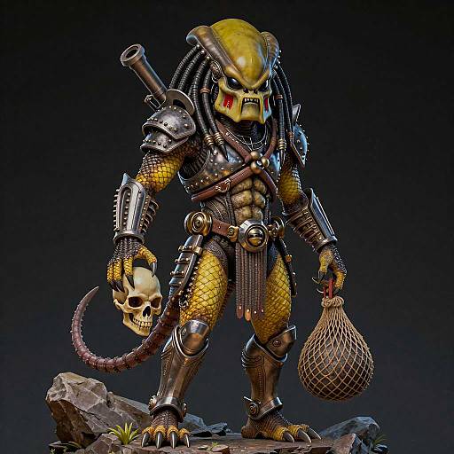 Digital Illustration of Predator Alien Character