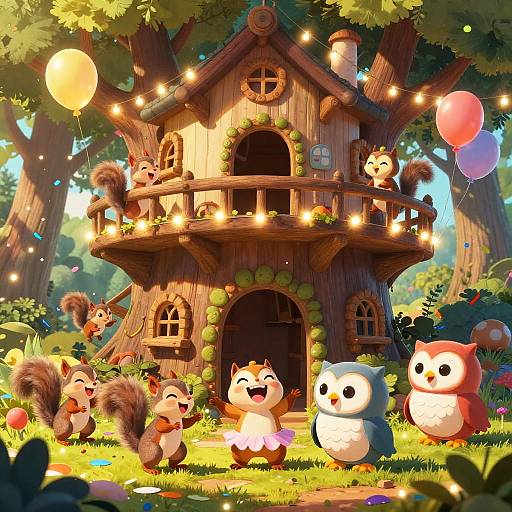 Whimsical Woodland Acrobat Celebration