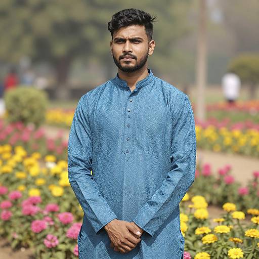 Photorealistic Portrait in Colorful Garden