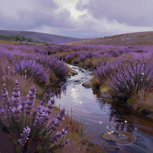 Ethereal Lavender Moor at Twilight