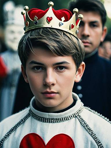 Young Man in King of Hearts Costume