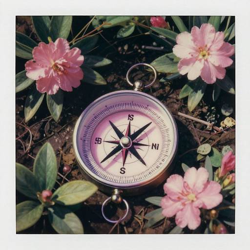 Nostalgic Compass in Garden Glow
