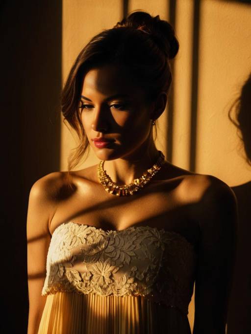 Bohemian Chic Woman in Elegant Dress