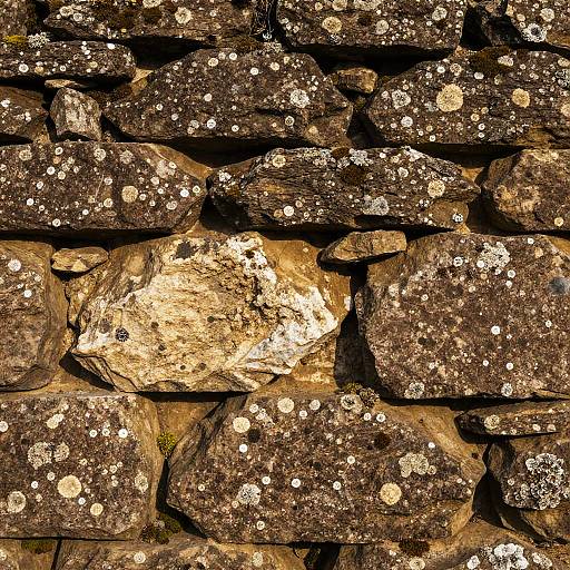 Ancient Weathered Stone Wall Close-Up