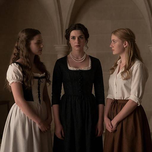 Three Women in Period Costume Portrait
