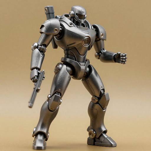 Futuristic Robot Soldier in Action