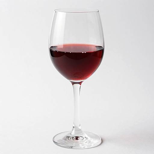 Glass of Red Wine on White Background