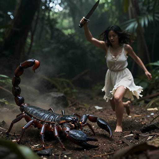 Jungle Encounter: Woman vs Scorpion