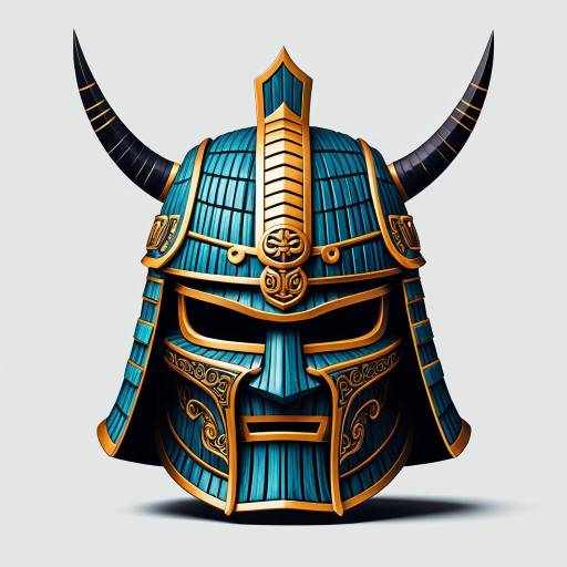 Stylized Minimalist Samurai Helmet Design