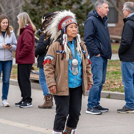 Native American Woman in Traditional Attire