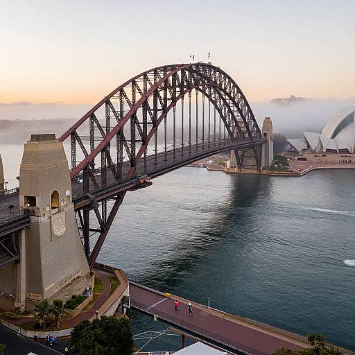 Sunrise Aerial of Sydney Harbour Bridge