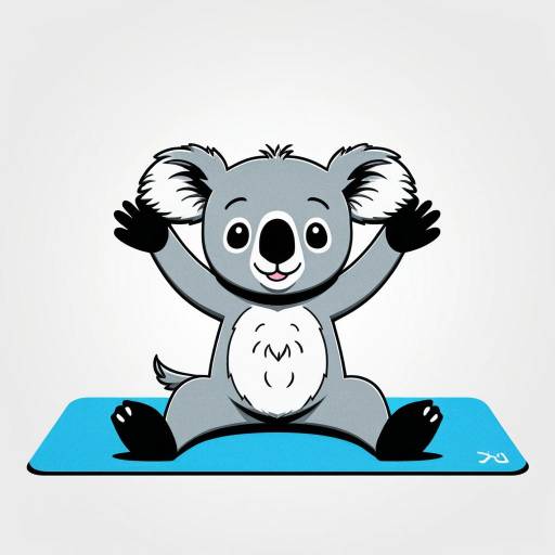 Cheerful Koala Doing Yoga Stretch
