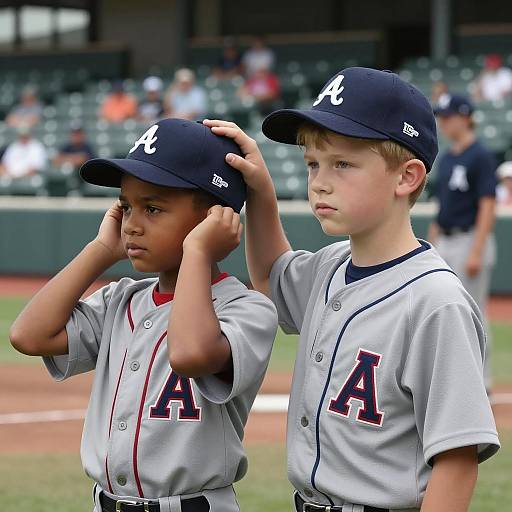 Young Boys at Baseball Stadium Portrait