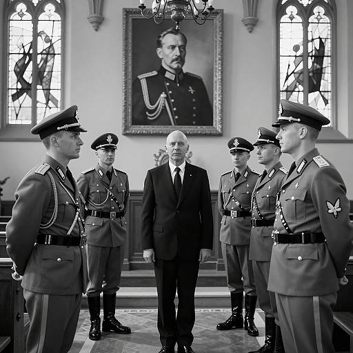 Historical Scene of Soldiers in Church