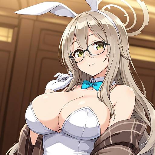 Illustration of Akane (bunny) (blue archive), blue archive in the style of Shiraha maru