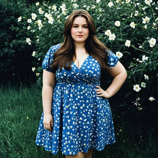 Elegant Plus Size Fashion in Blue Dress