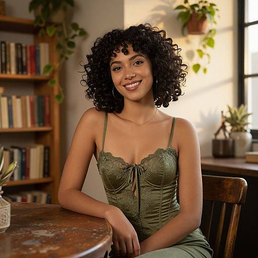 Stylish Woman in Bohemian Loft