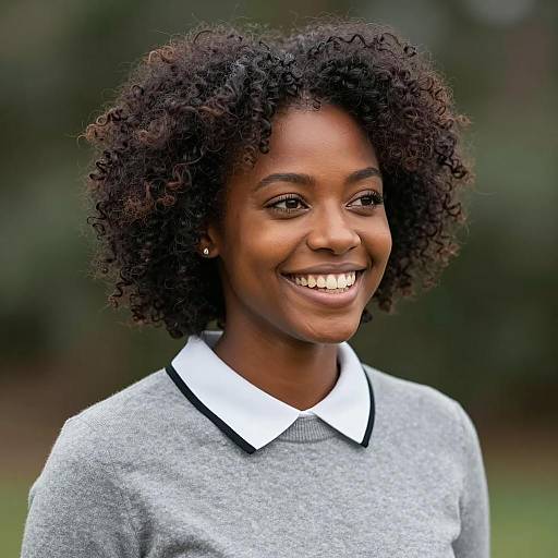 Smiling Black Woman in Nature