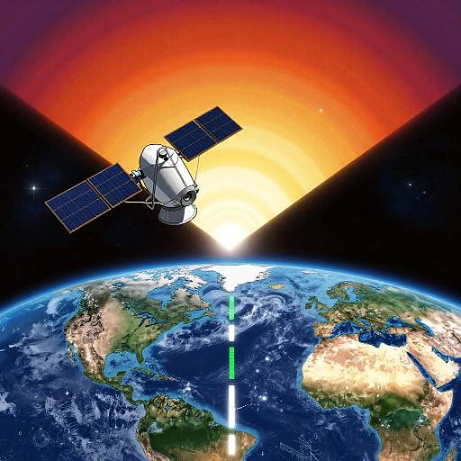 Vibrant Satellite Signal Waves Illustration