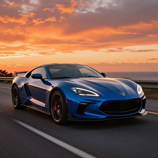 Z06 Sports Car Sunset Speed