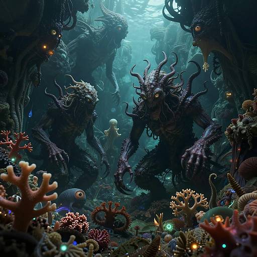 Lovecraftian Monsters in Underwater Cavern