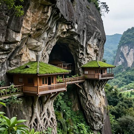 Timber Houses on Rooted Stone Structures