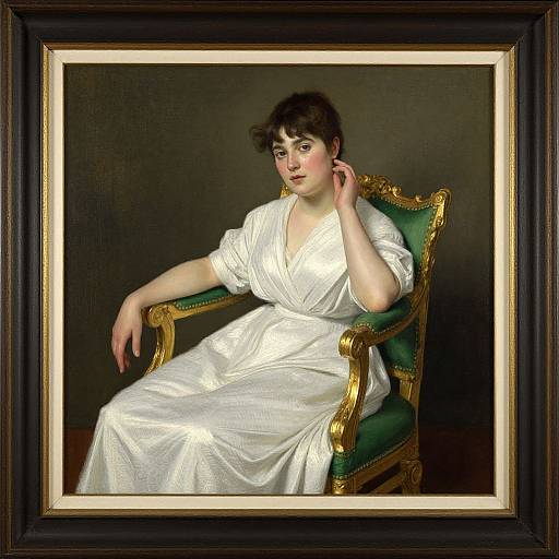Firmin Baes Woman in White Dress