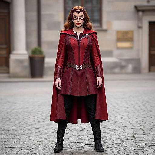 Female Scarlet Witch Cosplay in Red Costume