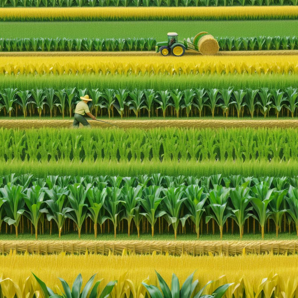 Farmer in a Vibrant Cornfield Landscape