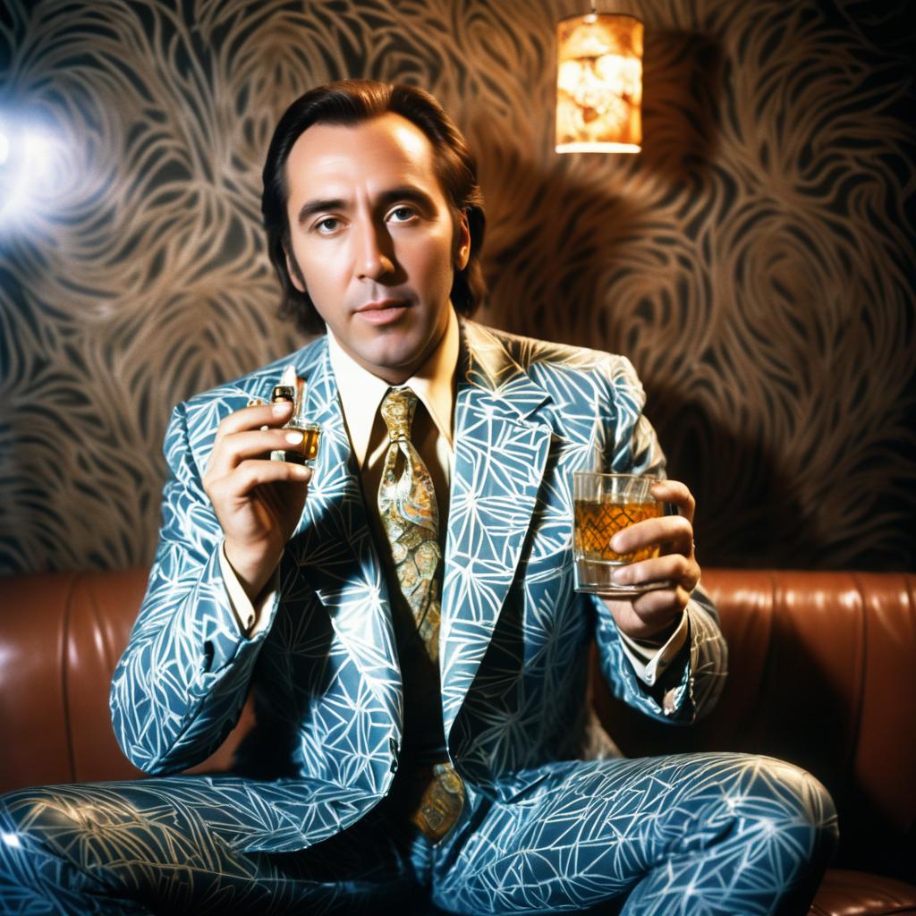 Nicolas Cage Celebrating in Vintage Style