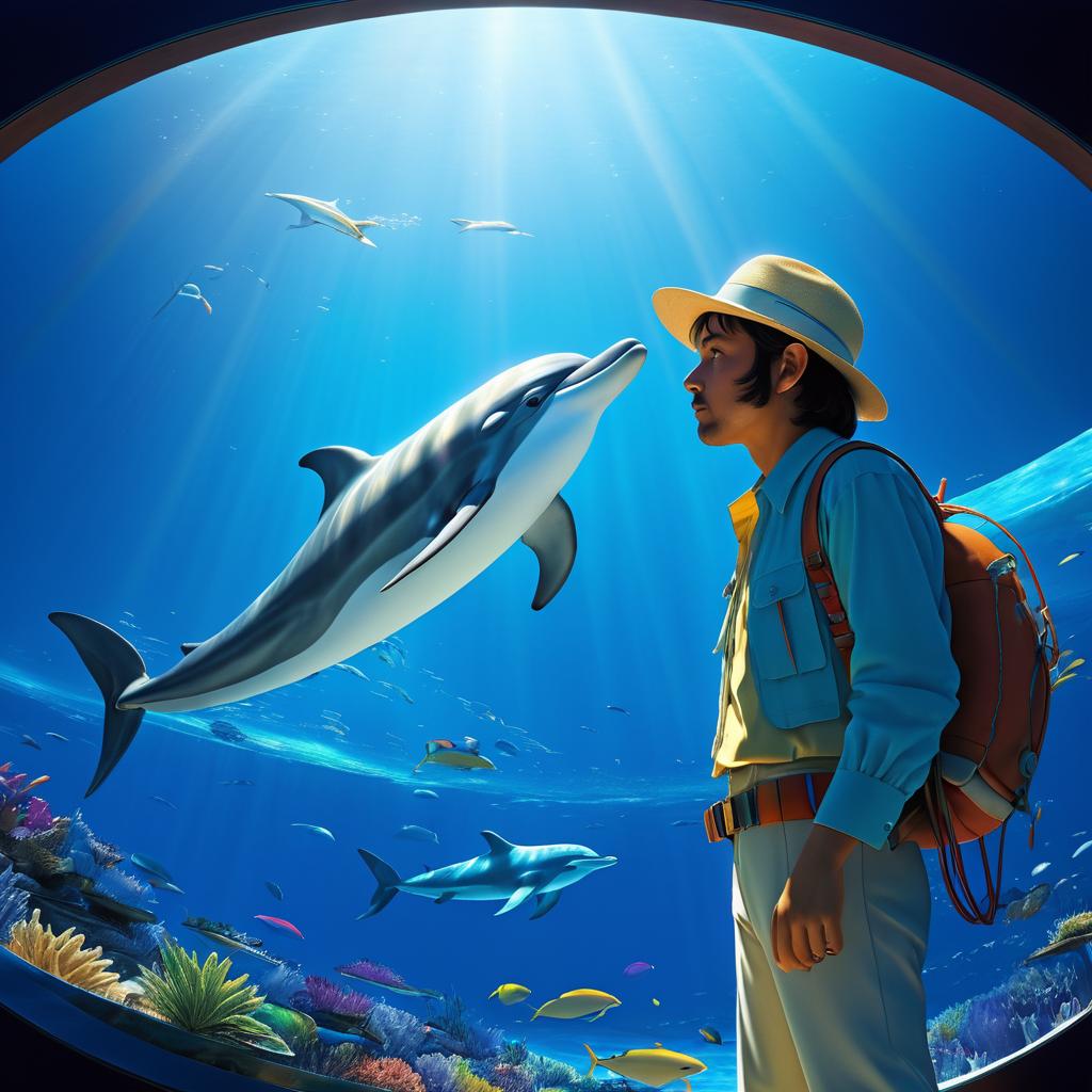 Explorative Dolphin Portrait in Cinematic Style